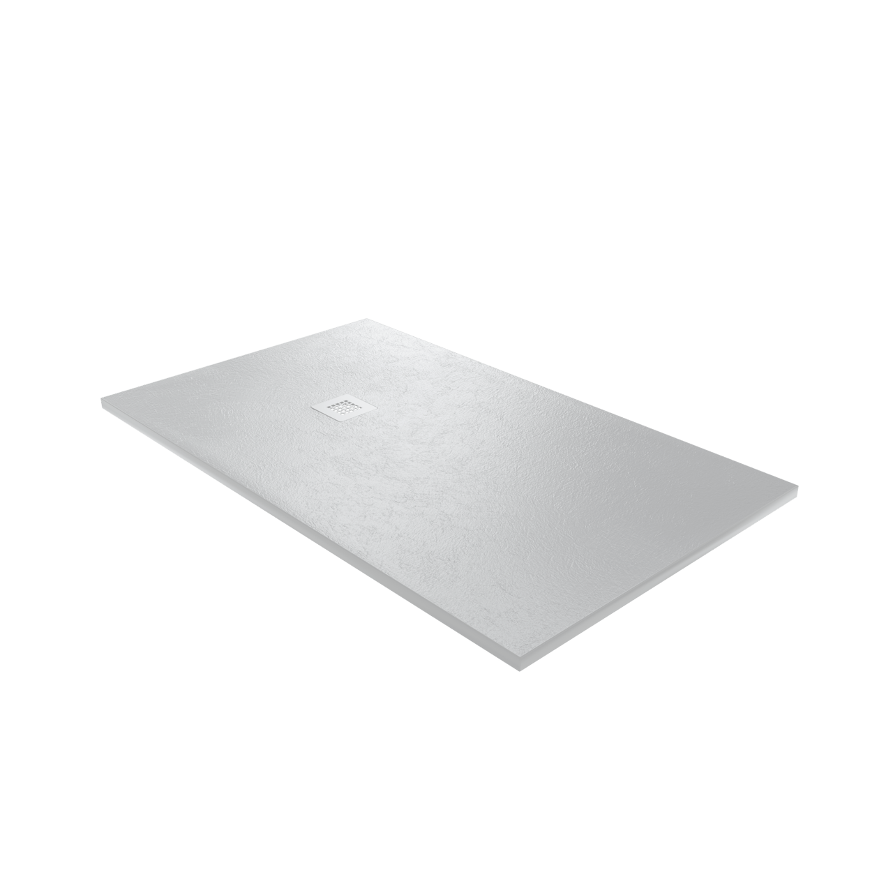 Balmani Vega douchebak 160 x 90 cm composietmarmer lichtgrijs leisteenstructuur