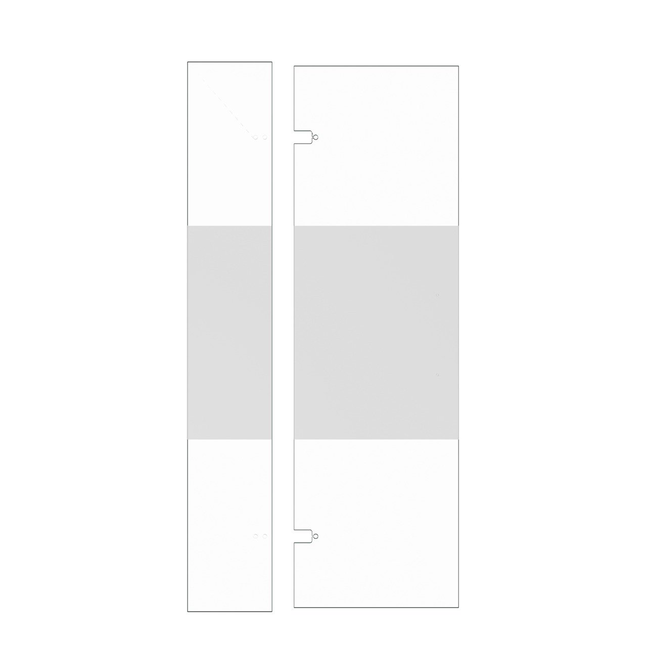 Balmani Senses Design douche draaideur links 100 x 210 cm Helder glas met matte strook, met coating