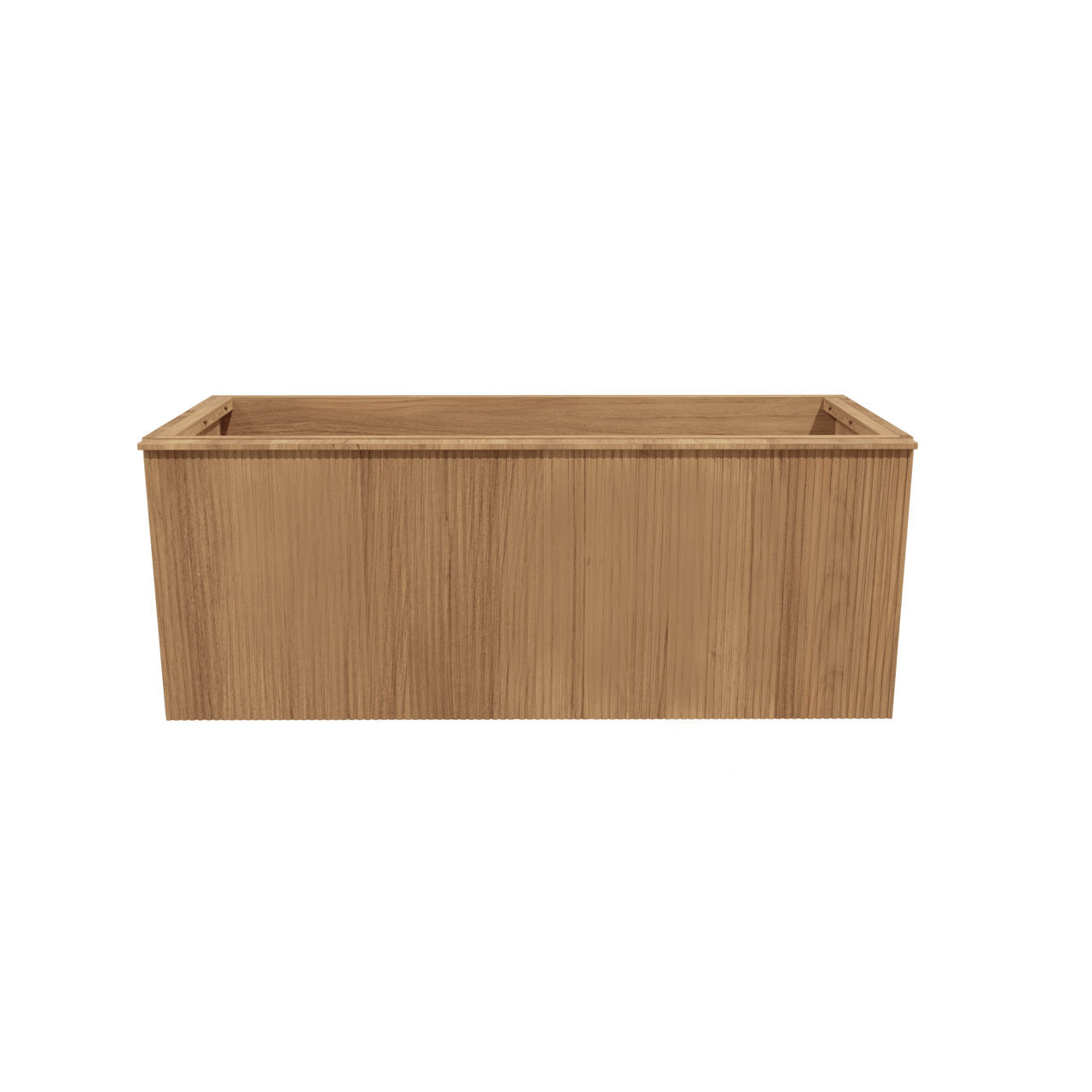 Balmani Forma zwevende wastafelonderkast 120 x 55 cm teakhout 2 lades vert. sym. groef