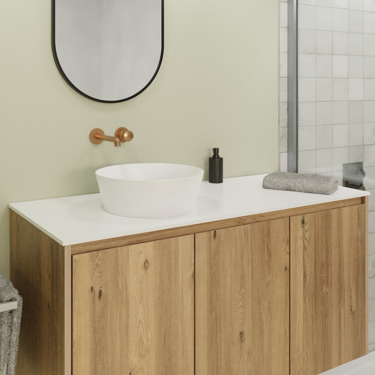 Blaufoss Pavilion robinet mural lavabo Brushed Rosegold incl élément intégré