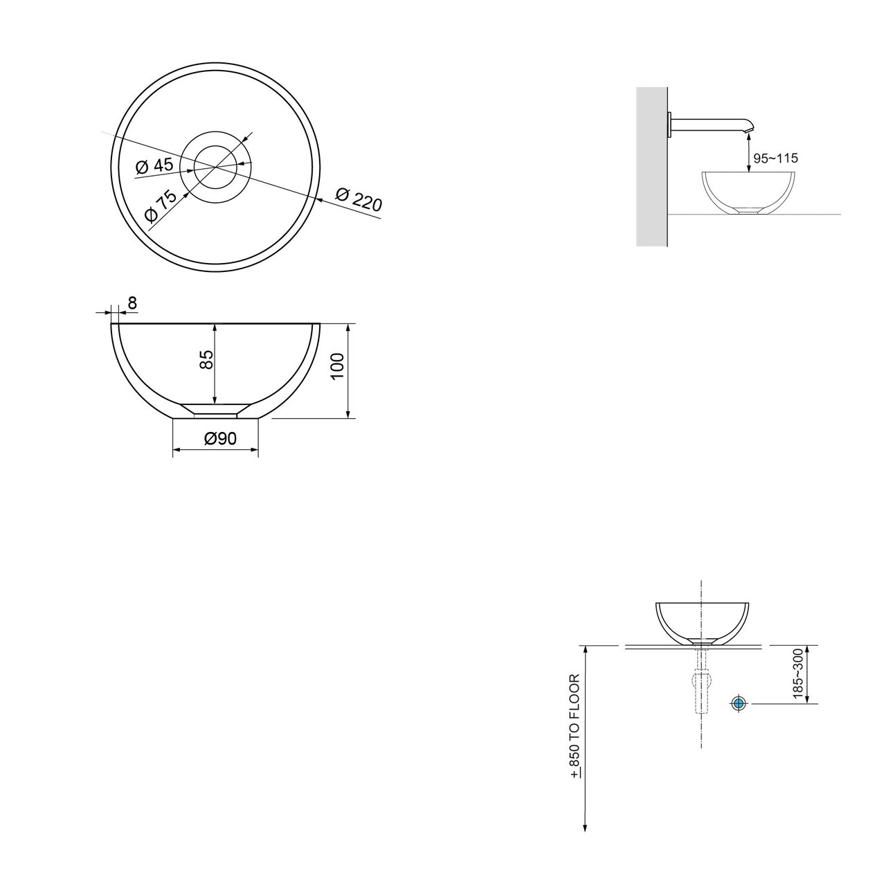 Balmani Mitra zwevend toiletmeubel 42 x 21 cm natuur eik met Facetta tablet en Jazz waskom in matte Solid Surface