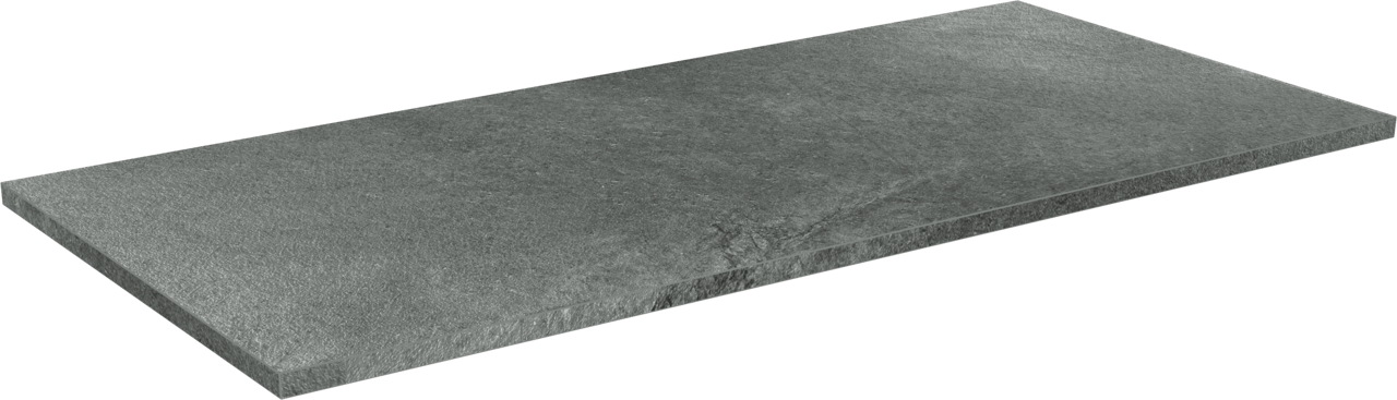 Linie Lado Einzel- oder Doppelwaschtischplatte, Melamin schiefergrau, 100 x 46 cm