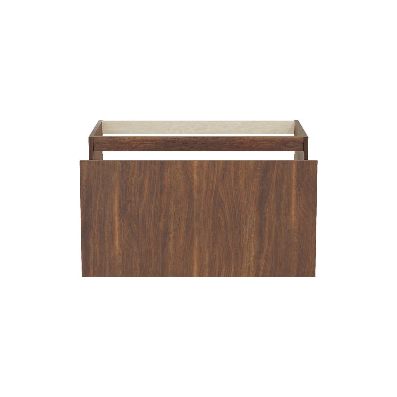 Balmani Sfera hängender Waschbeckenunterschrank: 90 x 55 cm, Amerikanischer Nussbaum, 2 Schubladen