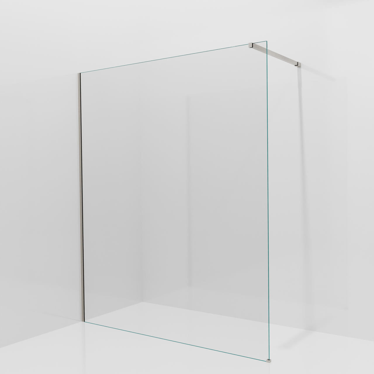 Balmani Modular douche à l'italienne: 170 x 200 cm, Verre transparent, Profil Brushed CoolMetal