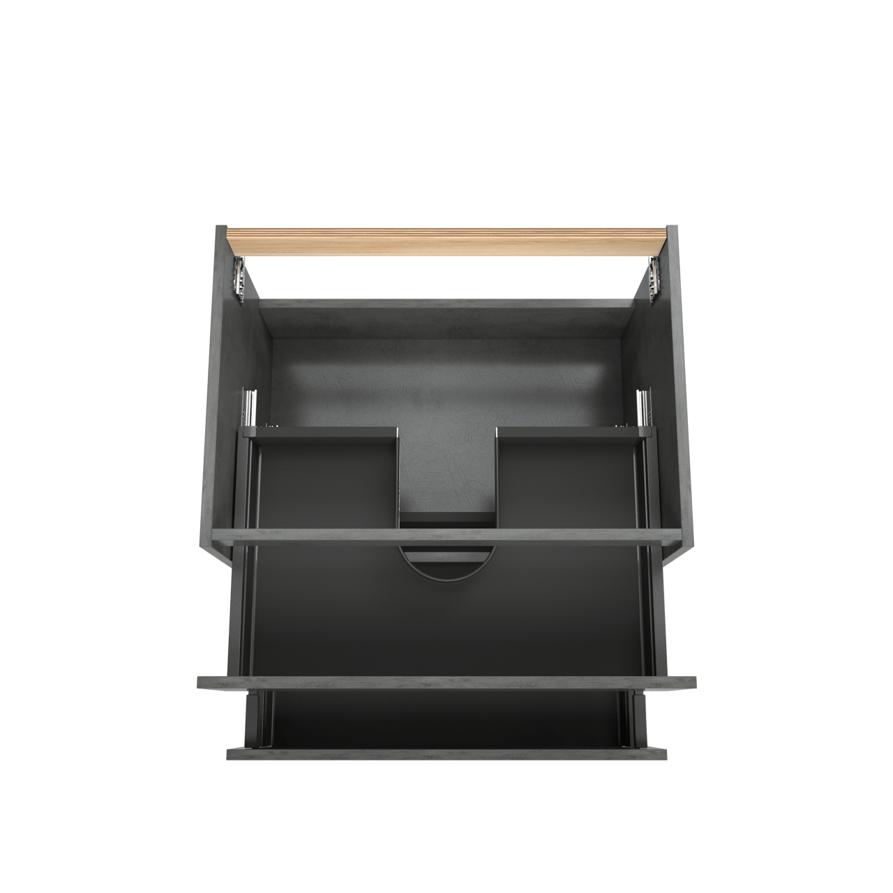 Balmani Lucida zwevende wastafelonderkast 75 x 55 cm beton donkergrijs 2 lades