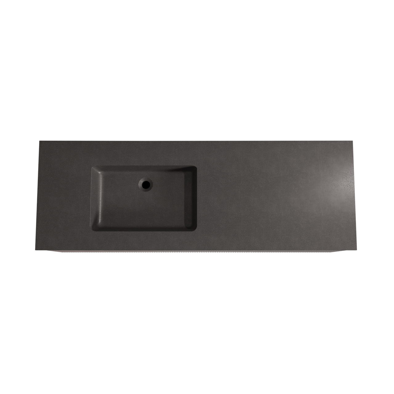 Storke Ribs zwevend badmeubel 150 x 52 cm notenhout met Scuro asymmetrisch linkse wastafel in kwarts mat zwart, Verticale symmetrische rechte ribbel