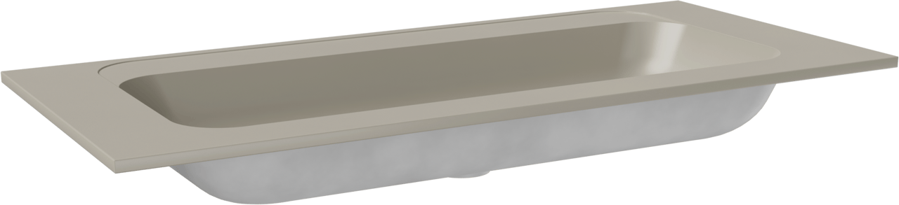 Balmani Tablo Strada enkele wastafel voor 2 kraangaten mat zijdegrijze top solid 120 x 55 cm