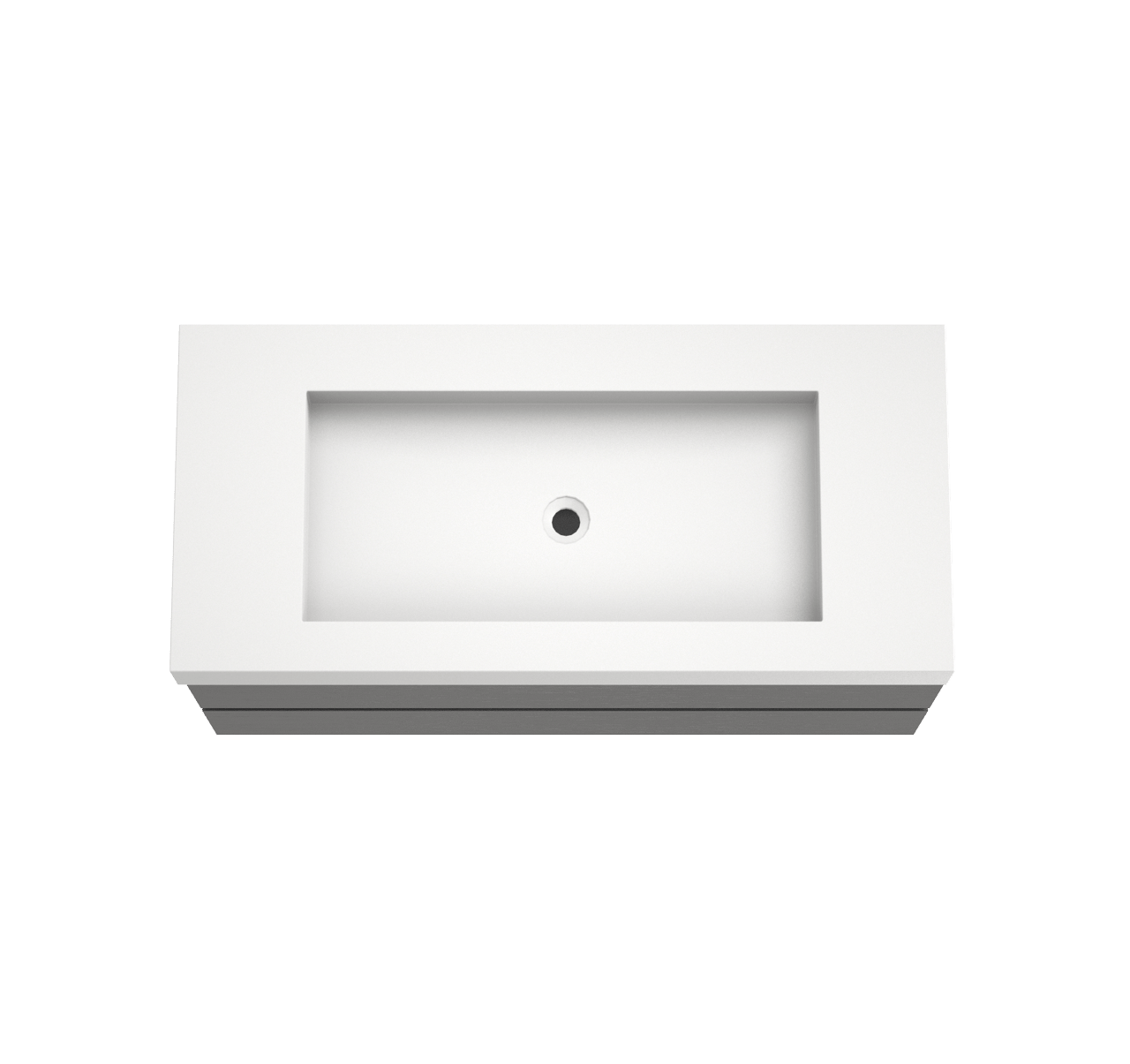 Balmani Lucida meuble salle de bains suspendu 120 x 55 cm chêne noir avec Modus plan simple pour 2 trous de robinet en solid surface blanc mat