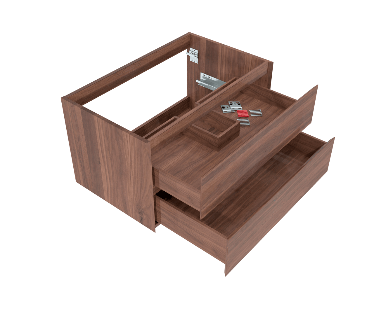 Balmani Mitra meuble sous-lavabo suspendu 90 x 55 cm noyer Américain 2 tiroirs