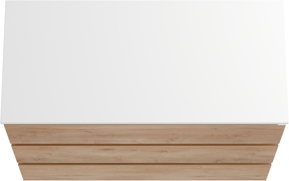 Linie Lado meuble salle de bains à poser 100 x 46 cm chêne naturel avec Lado tablette simple ou double en marbre composite blanc mat