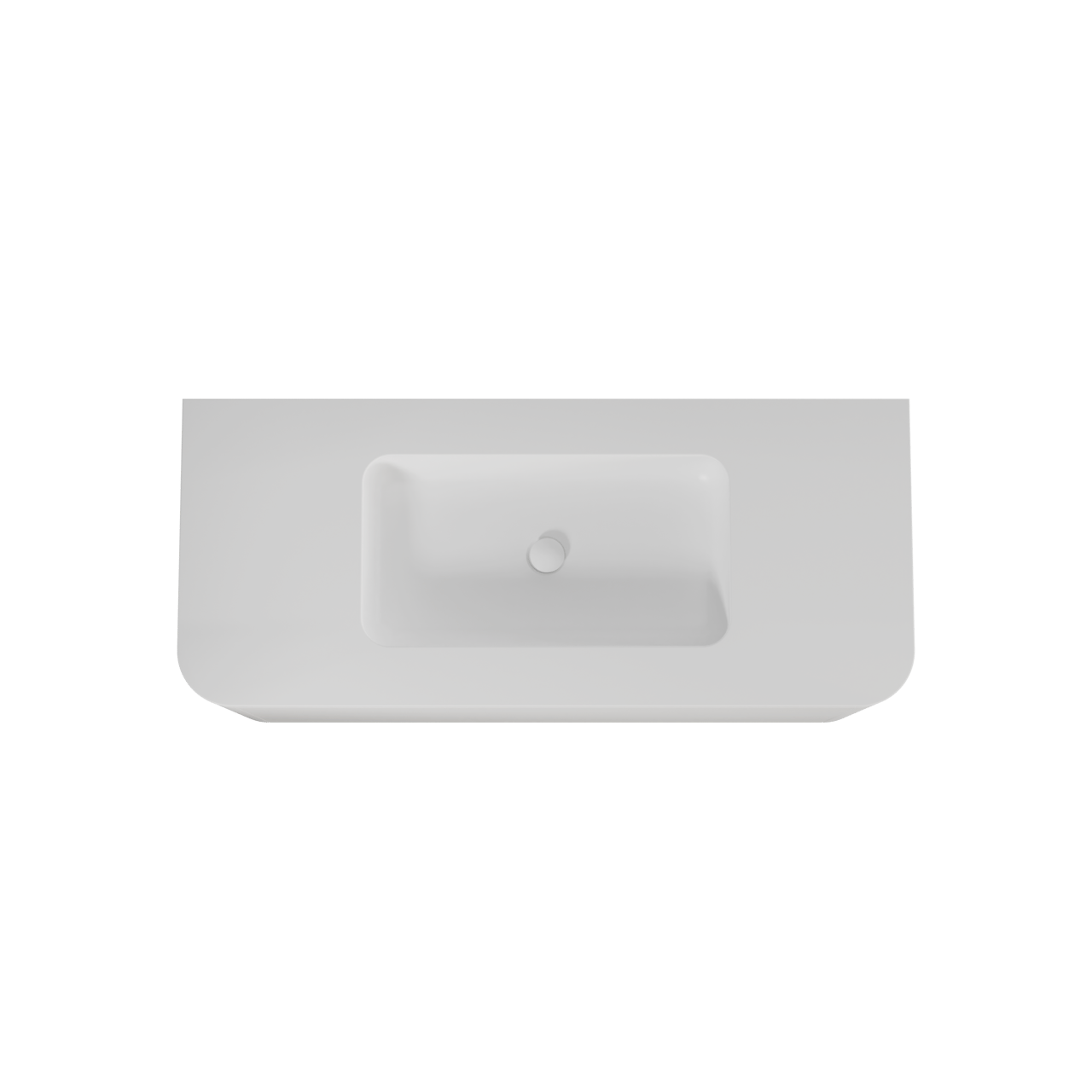 Balmani Moon meuble salle de bains suspendu 130 x 55 cm blanc mat avec Moon plan simple en solid surface blanc mat