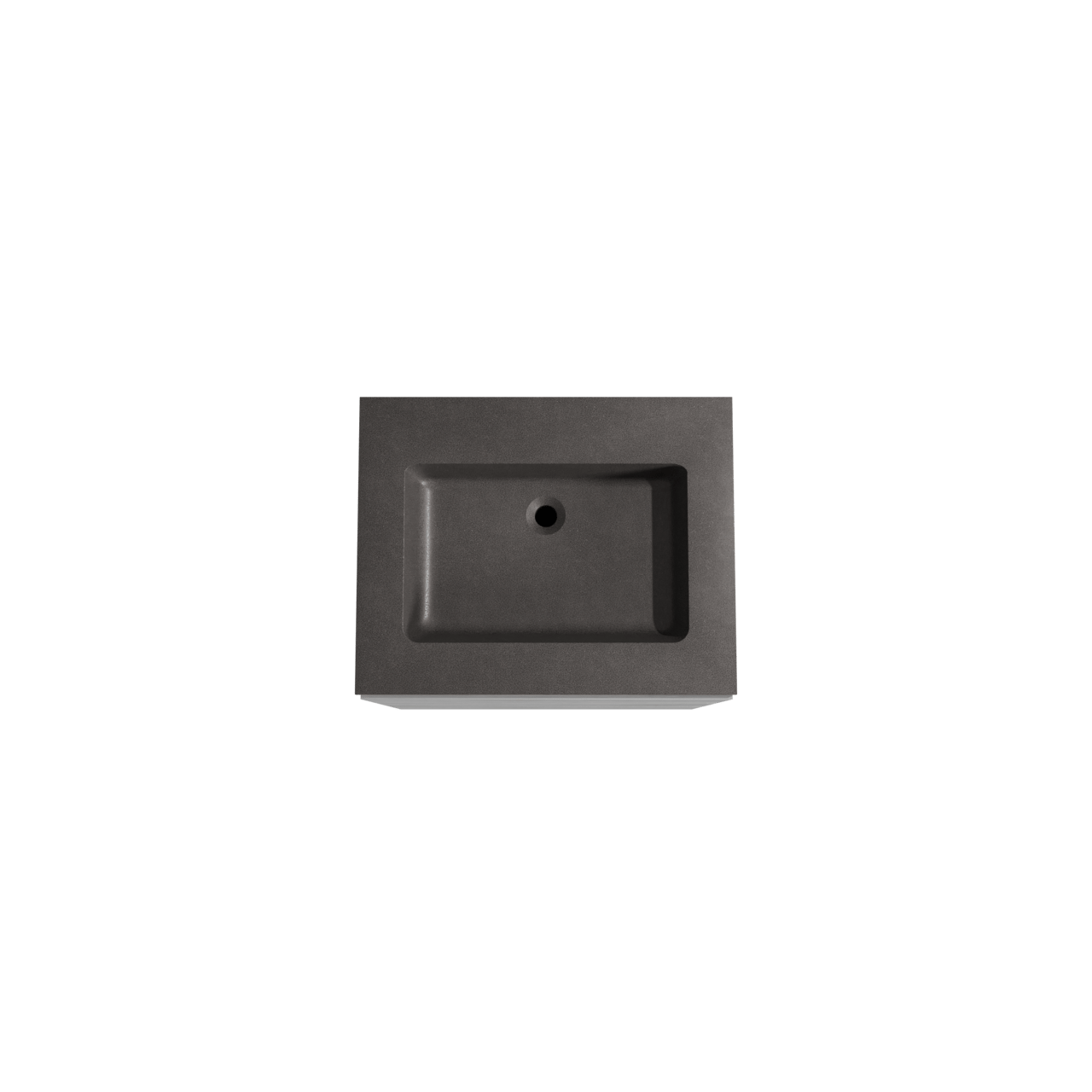 Storke Edge meuble salle de bains à poser 65 x 52 cm béton gris foncé avec Scuro plan simple en quartz noir mat