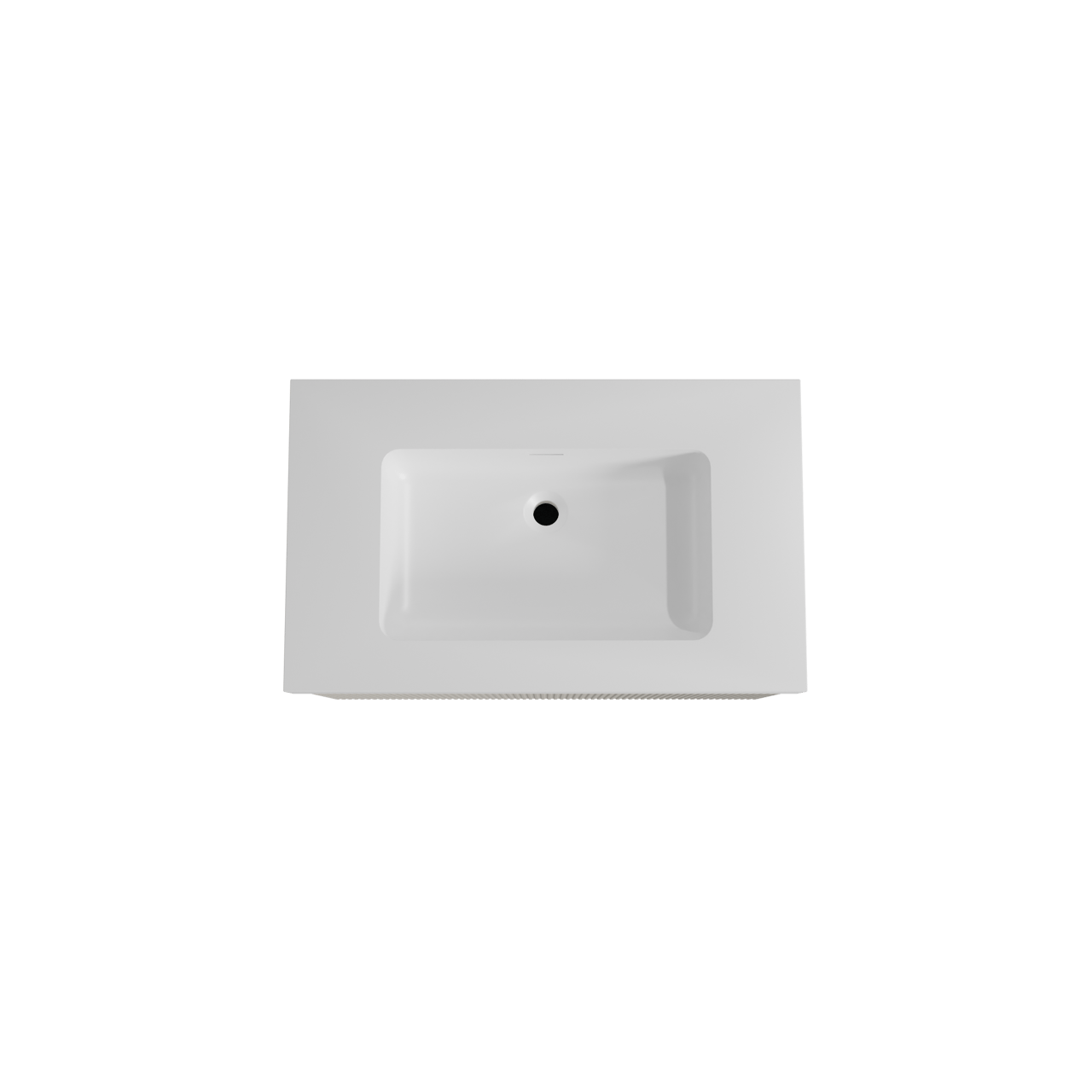 Storke Ribs zwevend badmeubel 85 x 52 cm zijdegrijs met Mata High enkele wastafel in solid surface mat wit, Verticale symmetrische rechte ribbel