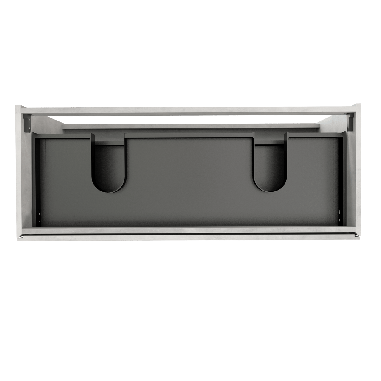 Storke Edge staande wastafelonderkast 120 x 46 cm beton zilvergrijs 3 lades 2 sifonuitsparingen