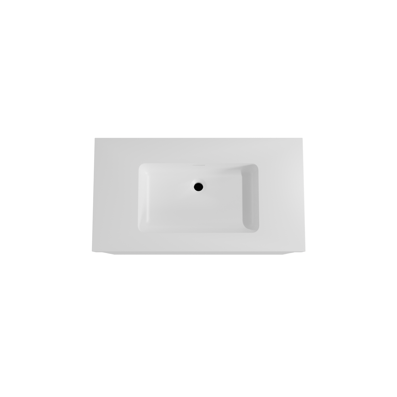 Storke Edge meuble salle de bains suspendu 95 x 52 cm blanc mat avec Mata High plan simple en solid surface blanc mat