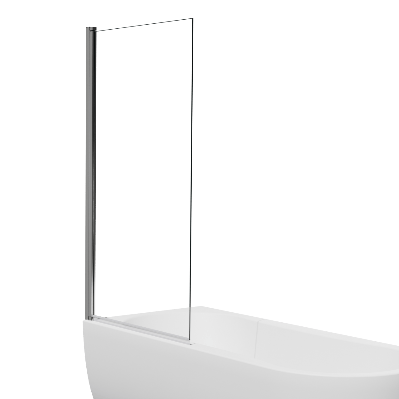 Luca Varess Kuresa Badewannenaufsatz: 85cm, Klarglas, Chrom Profil