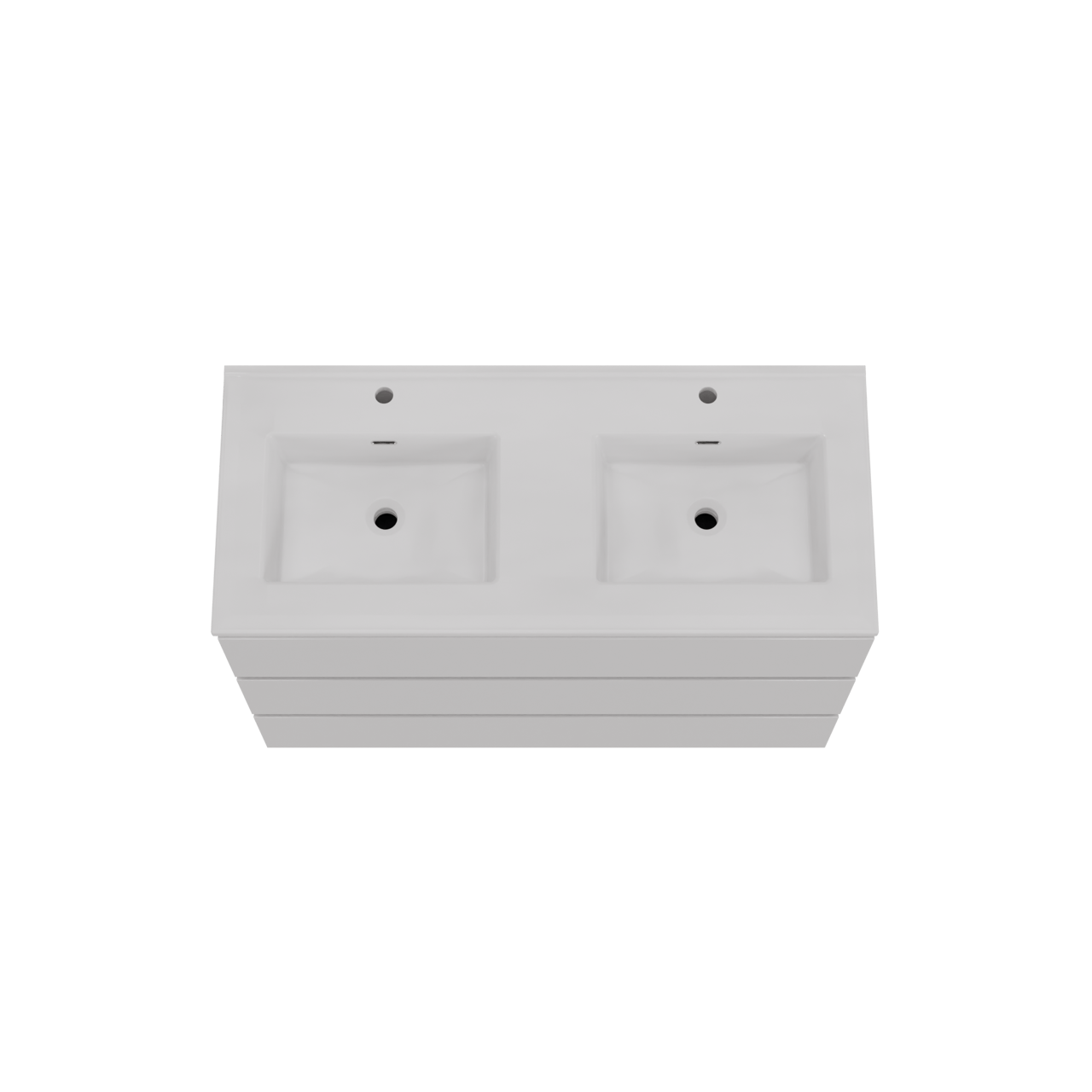 Storke Edge meuble salle de bains à poser 120 x 52 cm blanc brillant avec Kera double vasque en céramique blanc brillant