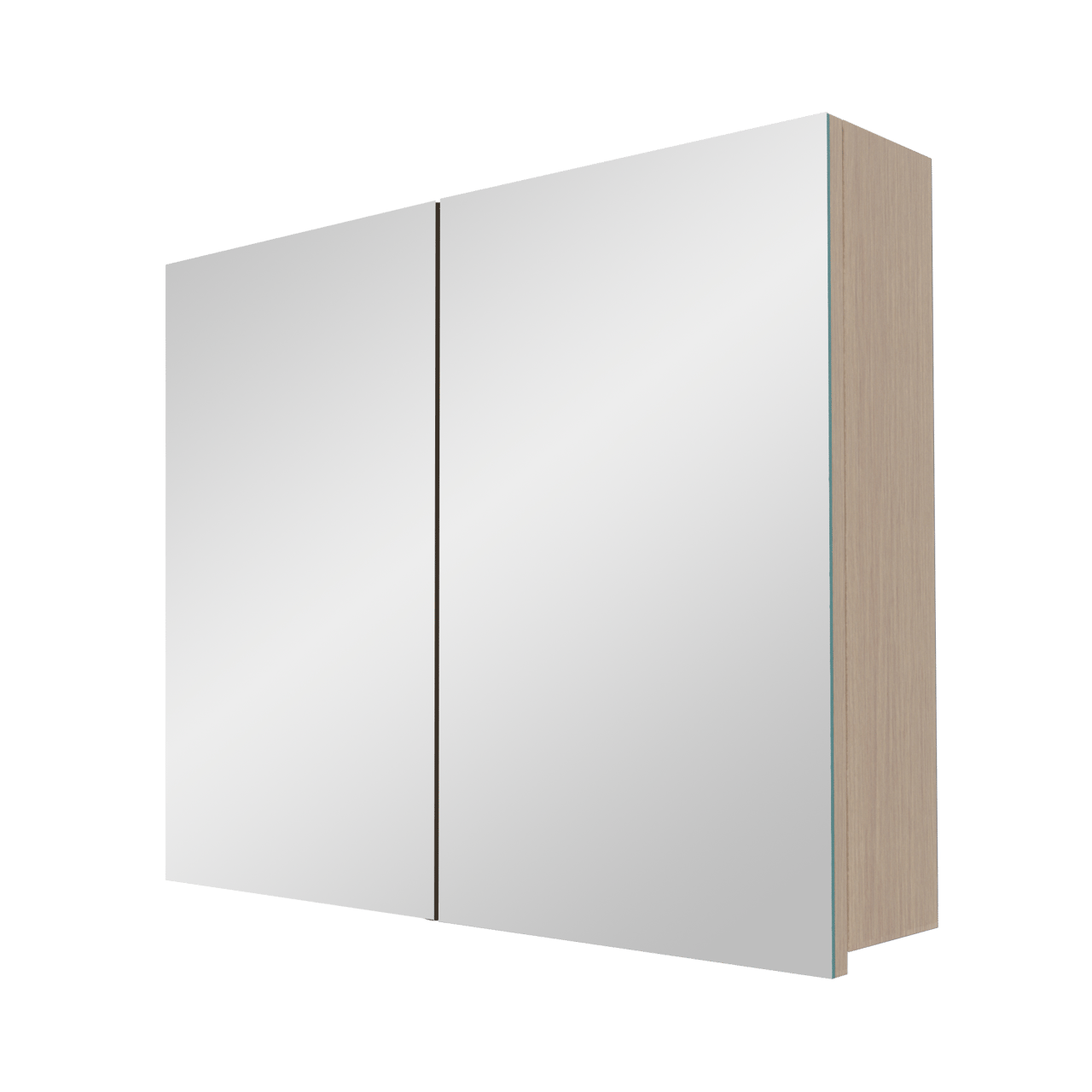 Balmani Legno Spiegelschrank Bad: 75 x 72 cm, Eiche verwittert