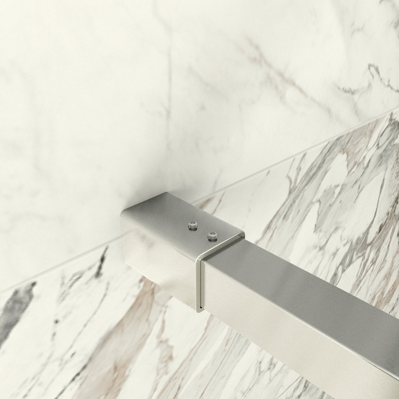 Balmani Modular douche à l'italienne 180 x 200 cm verre fumé avec bande matte profil inox brossé