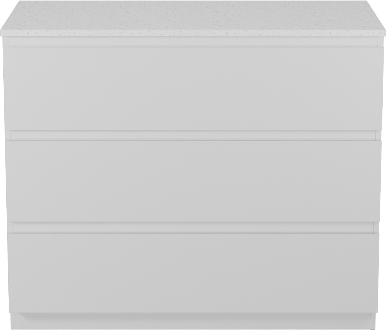 Linie Lado meuble salle de bains à poser 100 x 46 cm blanc brillant avec Lado tablette simple ou double en mélaminé terrazzo blanc