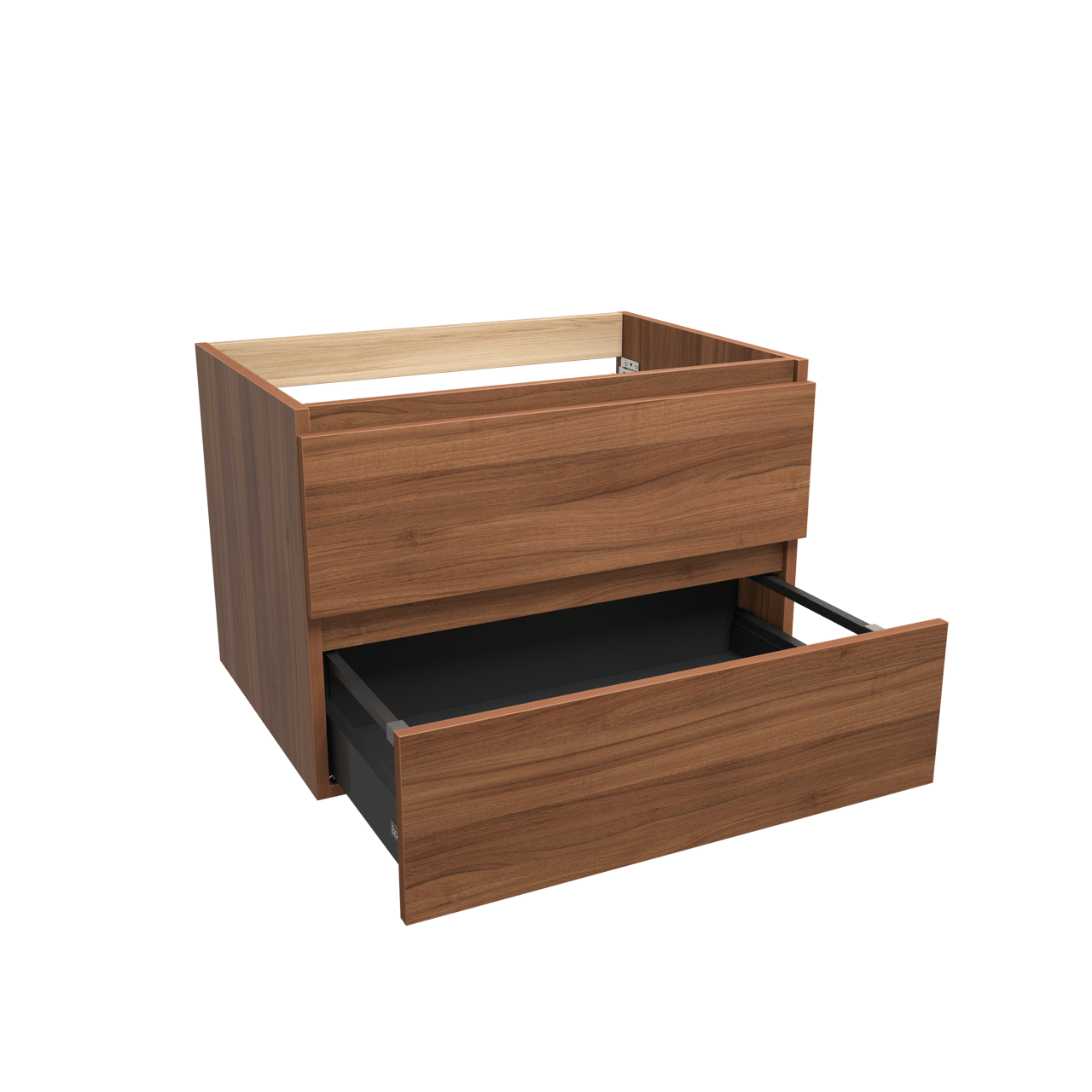 Balmani Lucida zwevende wastafelonderkast 75 x 55 cm notenhout 2 lades