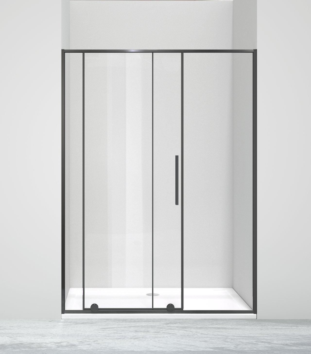 Luca Varess Morano douche schuifdeur 140 x 190 cm helder glas mat zwart profiel