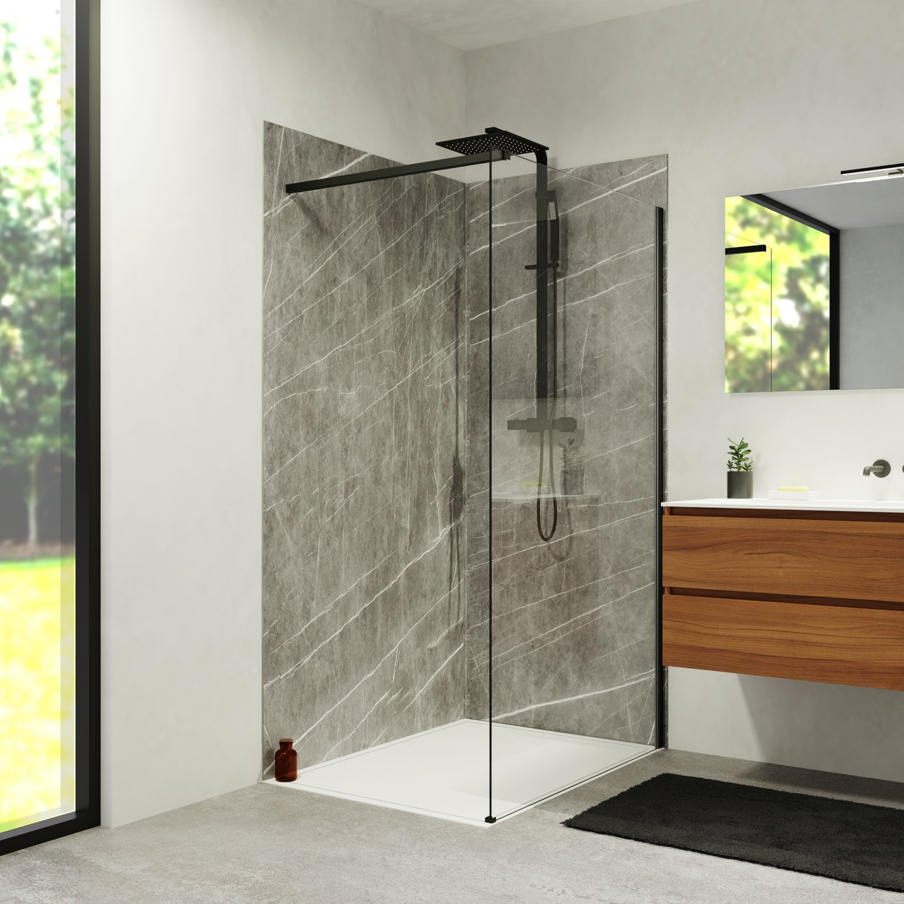 Balmani Endless receveur de douche 120 x 90 cm Solid Surface blanc mat