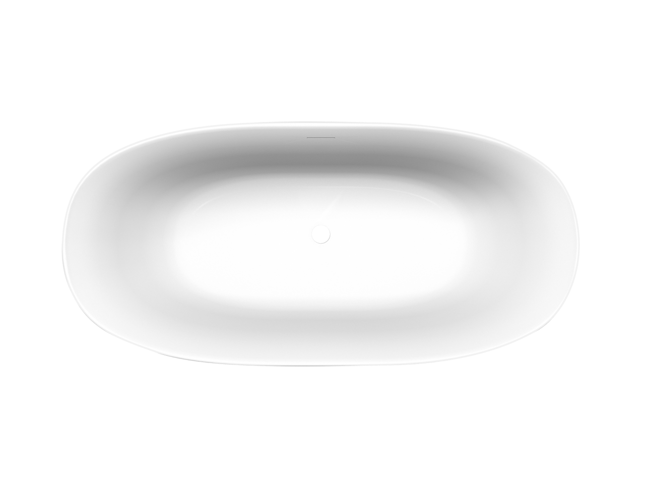 Luca Varess Marcia baignoire îlot ovale 170 x 80 cm acrylique blanc mat