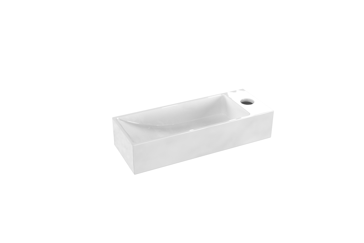 Luca Varess Funky handenwasser 38 x 14,5 cm glanzend witte porselein