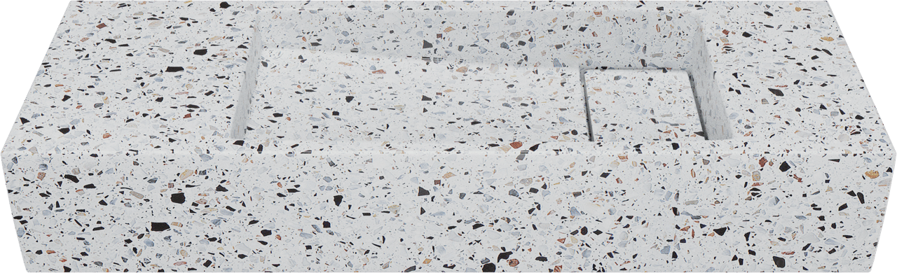 Balmani Mood fonteintje 55 x 20 cm Bianco Nero Terrazzo