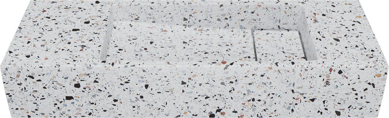 Balmani Mood handenwasser 55 x 20 cm Bianco Nero Terrazzo