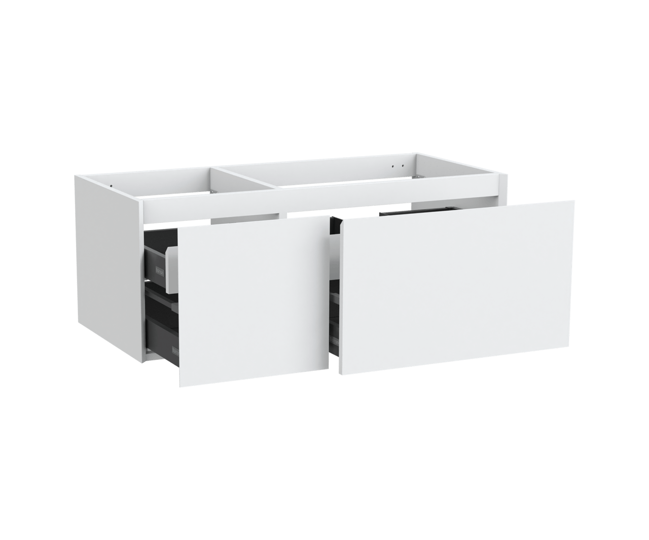 Balmani Idra meuble sous-lavabo suspendu 120 x 55 cm asymétrique droite blanc mat 4 tiroirs