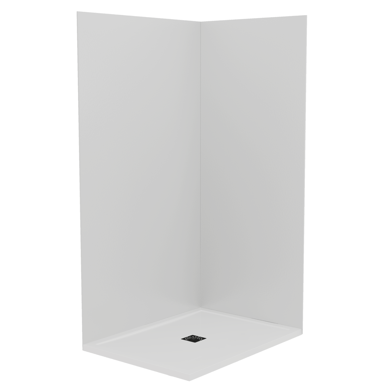 Balmani Zeno set douchewandbekleding 120 x 90 x 220 cm composietmarmer lichtgrijs leisteenstructuur