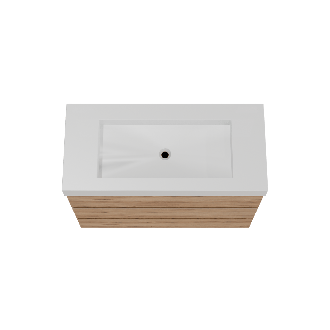 Balmani Lucida meuble salle de bains à poser 120 x 55 cm teck avec Modus lavabo simple pour 2 trous de robinet en solid surface blanc mat