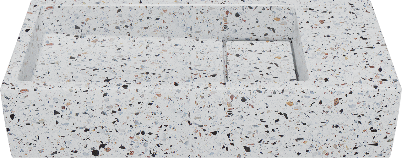 Balmani Mood Handwaschbecken: 45 x 20 cm, Bianco Nero Terrazzo