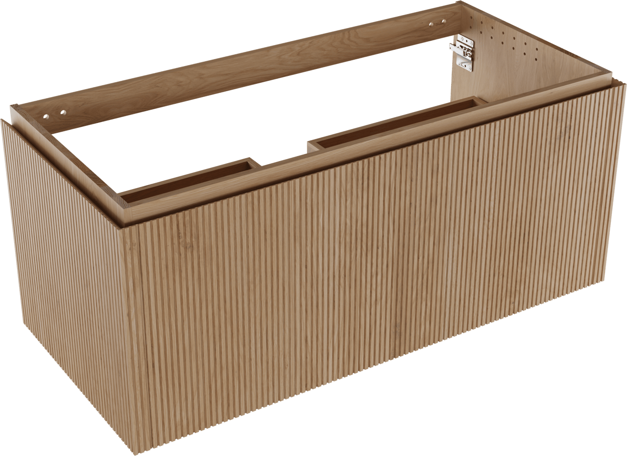 Balmani Eclips hängendes möbelstück Waschtischunterschränke 120 x 55 cm Eiche natur 2 Schubladen Vert. Sym. Rippe