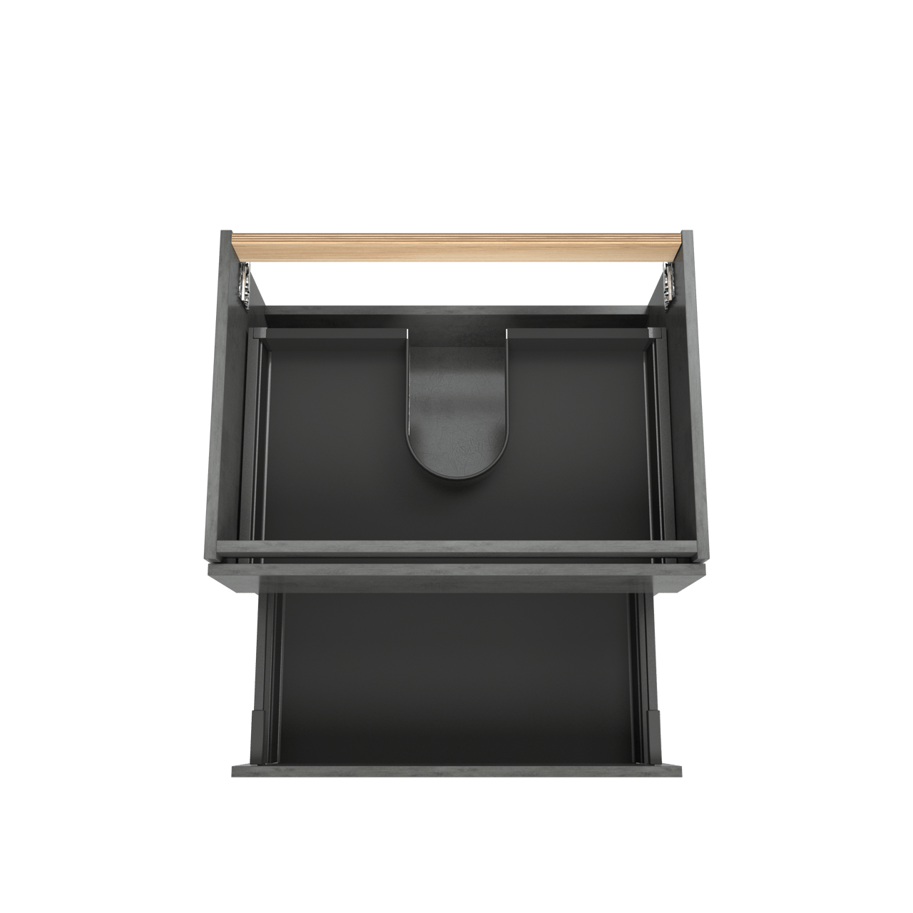 Balmani Lucida hängender Waschbeckenunterschrank: 75 x 55 cm, Beton dunkelgrau, 2 Schubladen