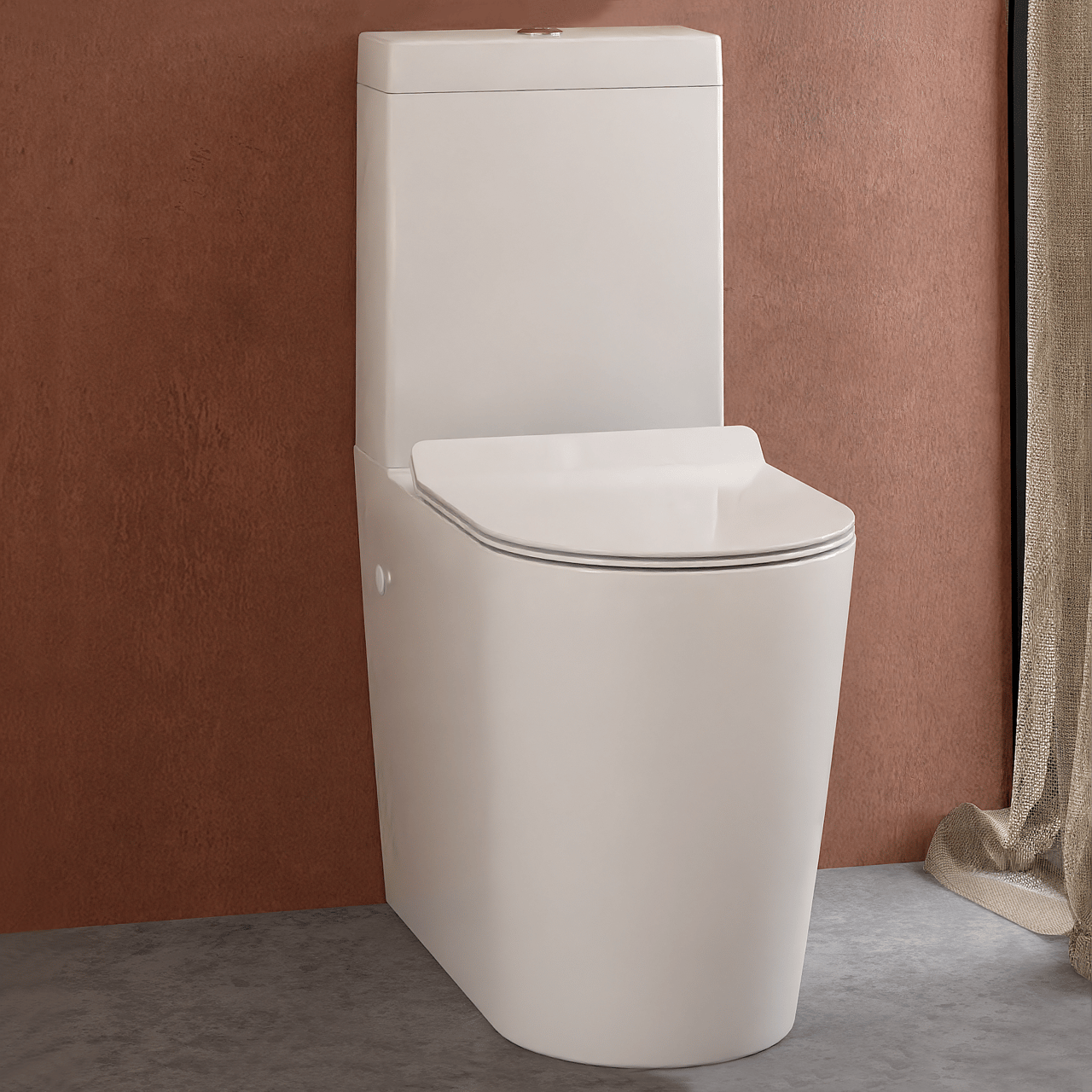 Luca Varess Santino staand toilet verhoogd hoogglans wit randloos