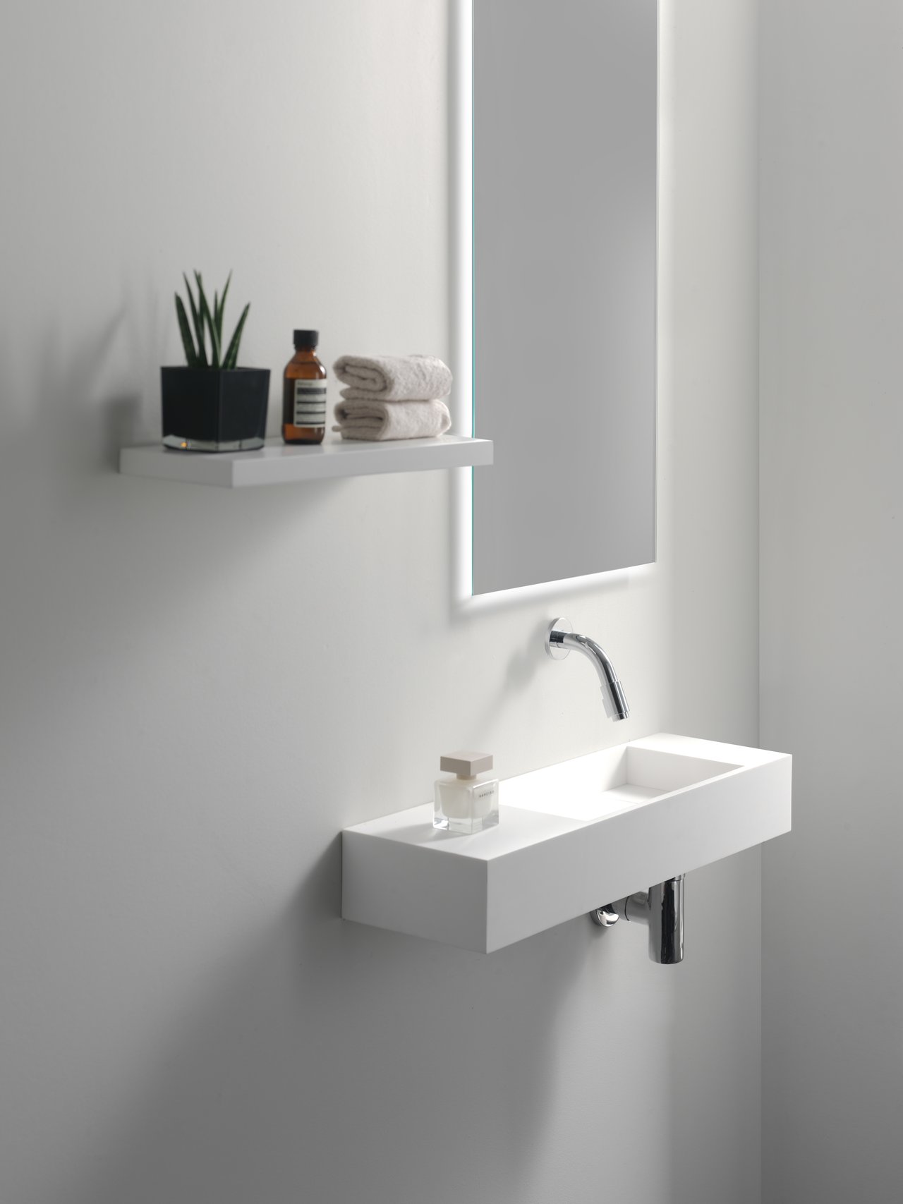 Balmani Mood lave-mains 65 x 20 cm Mat Wit Solid Surface