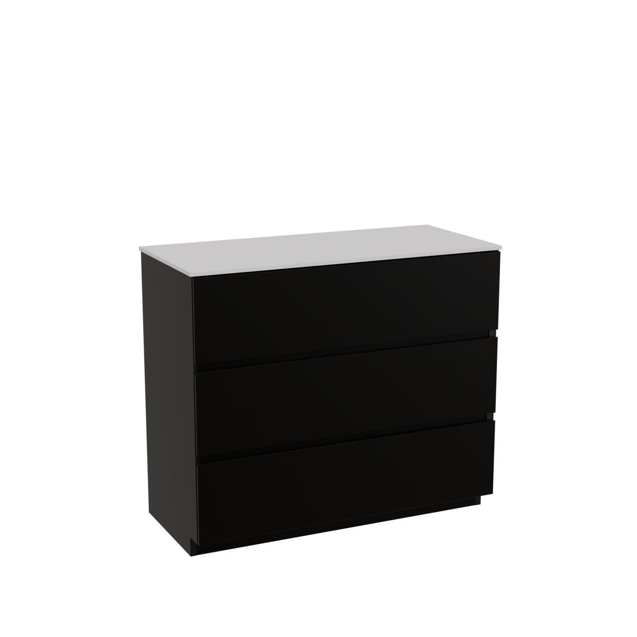 Storke Edge freistehendes Möbelstück Set: 100 x 46 cm, Schwarz matt, mit Tavola Einzel Waschtischplatte, Solid Surface Weiß matt