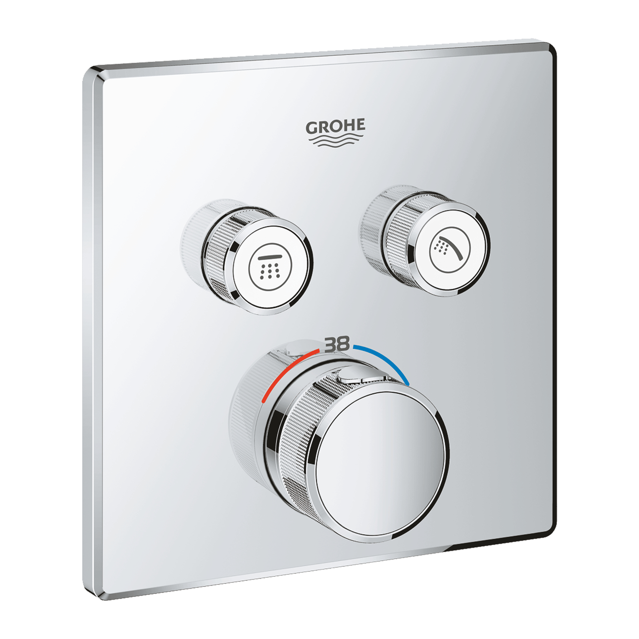 Grohe Grohtherm Smartcontrol Square inbouw douchekraan thermostaat 2 functies chroom
