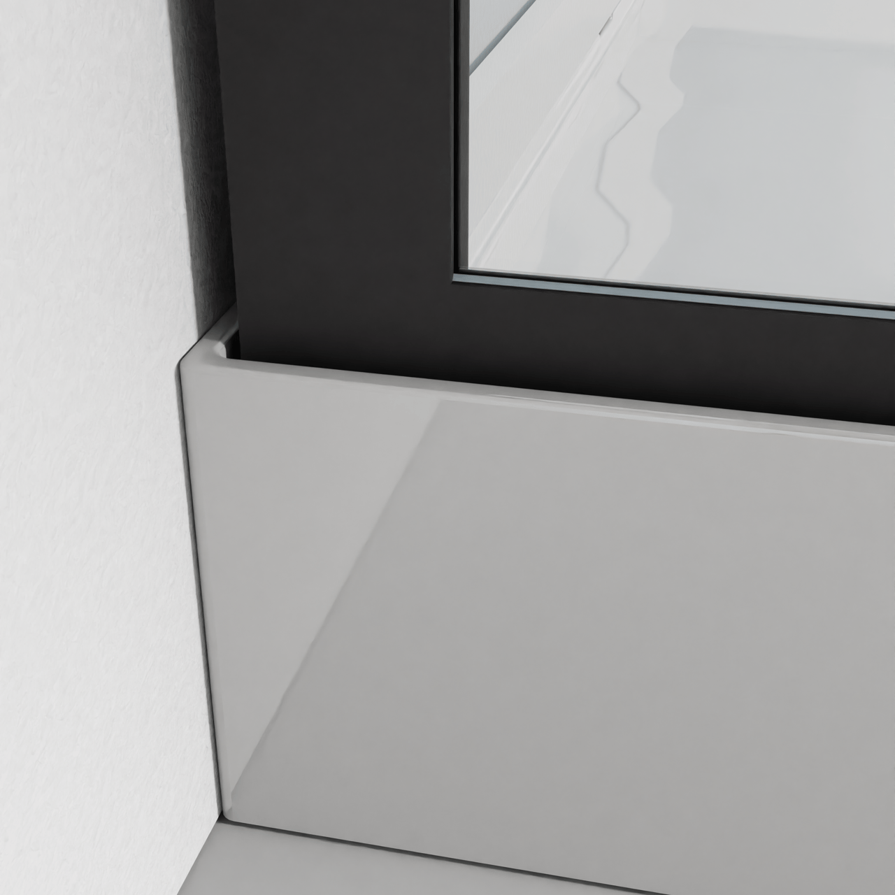 Luca Varess Talan Duschkabine: Schiebetür, 80 x 80 cm, Klarglas, Schwarzes Profil, matt