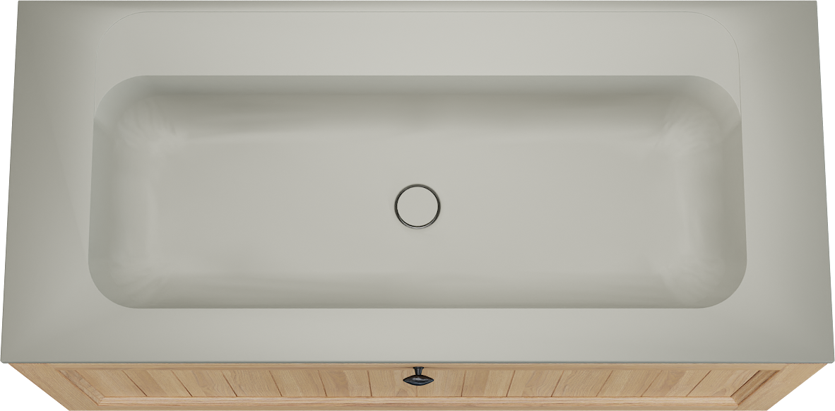 Balmani Lemon meuble salle de bains suspendu 120 x 55 cm, placage chêne naturel avec Tablo Strada lavabo simple pour 2 trous de robinet en soie grise