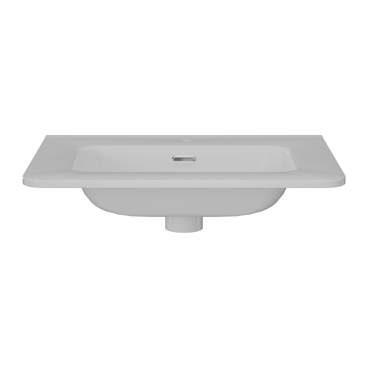 Linie Baro Curvo lavabo simple porcelaine Blanc Brillant 60 x 46 cm