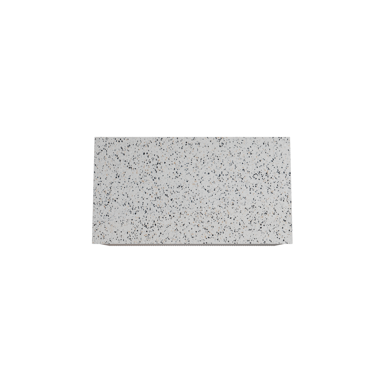 Storke Ribs meuble salle de bains suspendu 95 x 52 cm noyer avec Tavola tablette simple en blanc/noir mat terrazzo, Nervure droite symétrique verticale