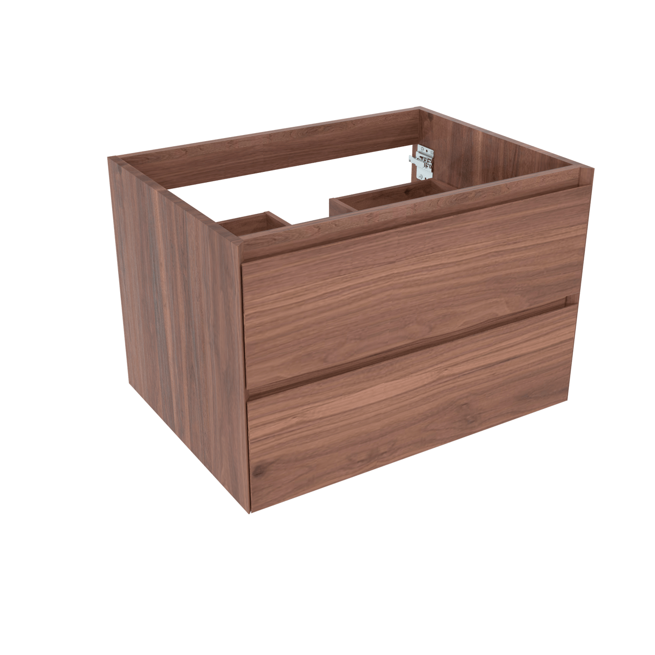 Balmani Mitra hängender Bad-Unterschrank, 75 x 55 cm, amerikanischer Nussbaum, 2 Schubladen