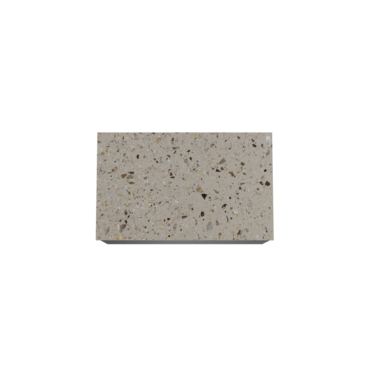 Balmani Mitra hängendes Möbelstück Set: 90 x 55 cm, Schwarz matt, mit Stretto Einzel Waschtischplatte, Terrazzo in Greige