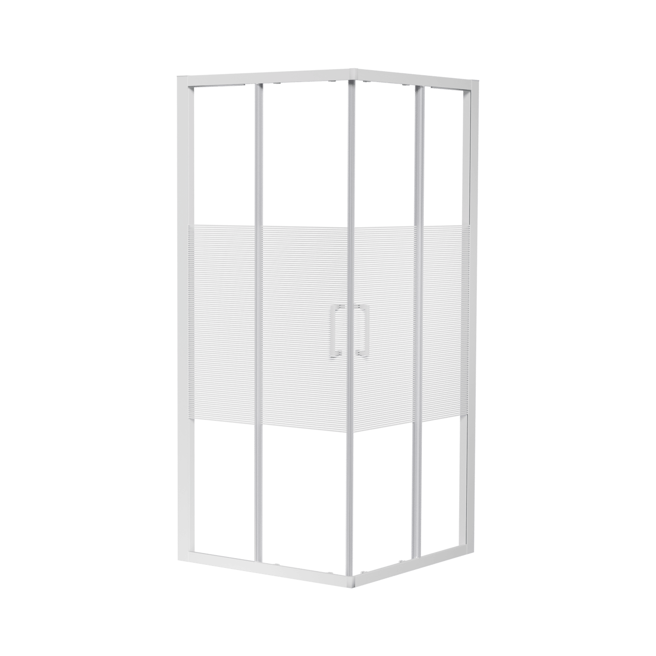 Luca Varess Talan douche schuifdeur 90 x 200 cm gestreept glas glanzend wit profiel