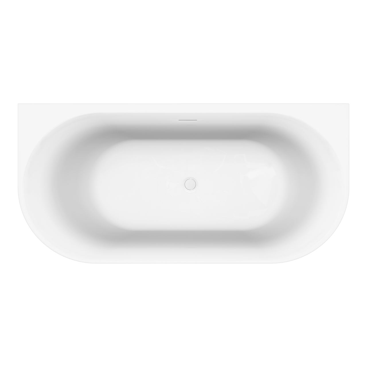 Luca Varess Otello halfvrijstaand bad 170 x 80 cm acryl mat wit, afvoerplug inbegrepen