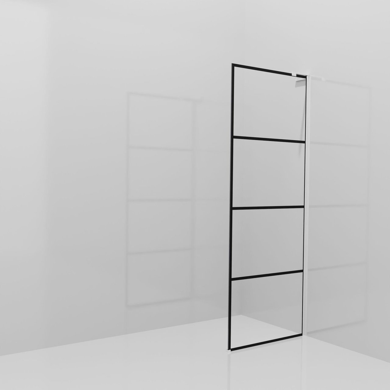 Balmani Modular inloopdouche: 80 x 200 cm, Lined, Glanzend chroom profielen met L-Shape